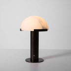 Luminous Veil Alabaster Bronze Table Lamp