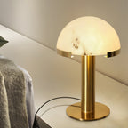 Luminous Veil Alabaster Bronze Table Lamp