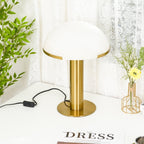Luminous Veil Alabaster Bronze Table Lamp