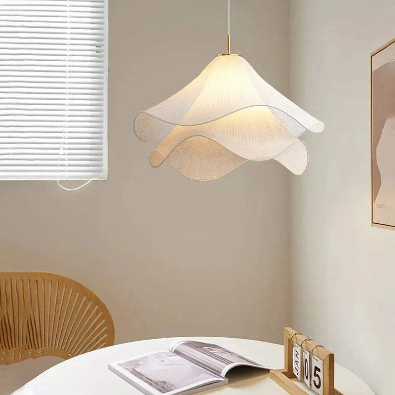 Radiance of Serenity Fabric Japandi Pendant Light