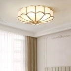 Ulira Ceiling Light in Flower Shape with Frosted Glass and Brass
