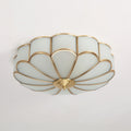 Ulira Ceiling Light in Flower Shape with Frosted Glass and Brass
