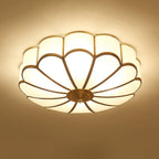Ulira Ceiling Light in Flower Shape with Frosted Glass and Brass