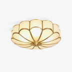 Ulira Ceiling Light in Flower Shape with Frosted Glass and Brass