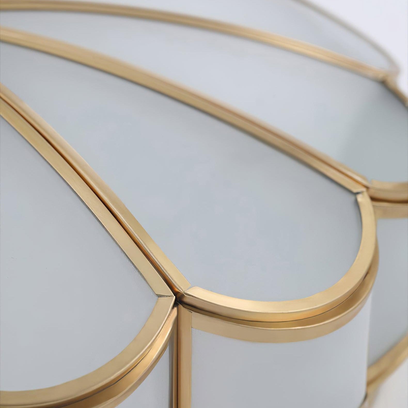 Ulira Ceiling Light in Flower Shape with Frosted Glass and Brass