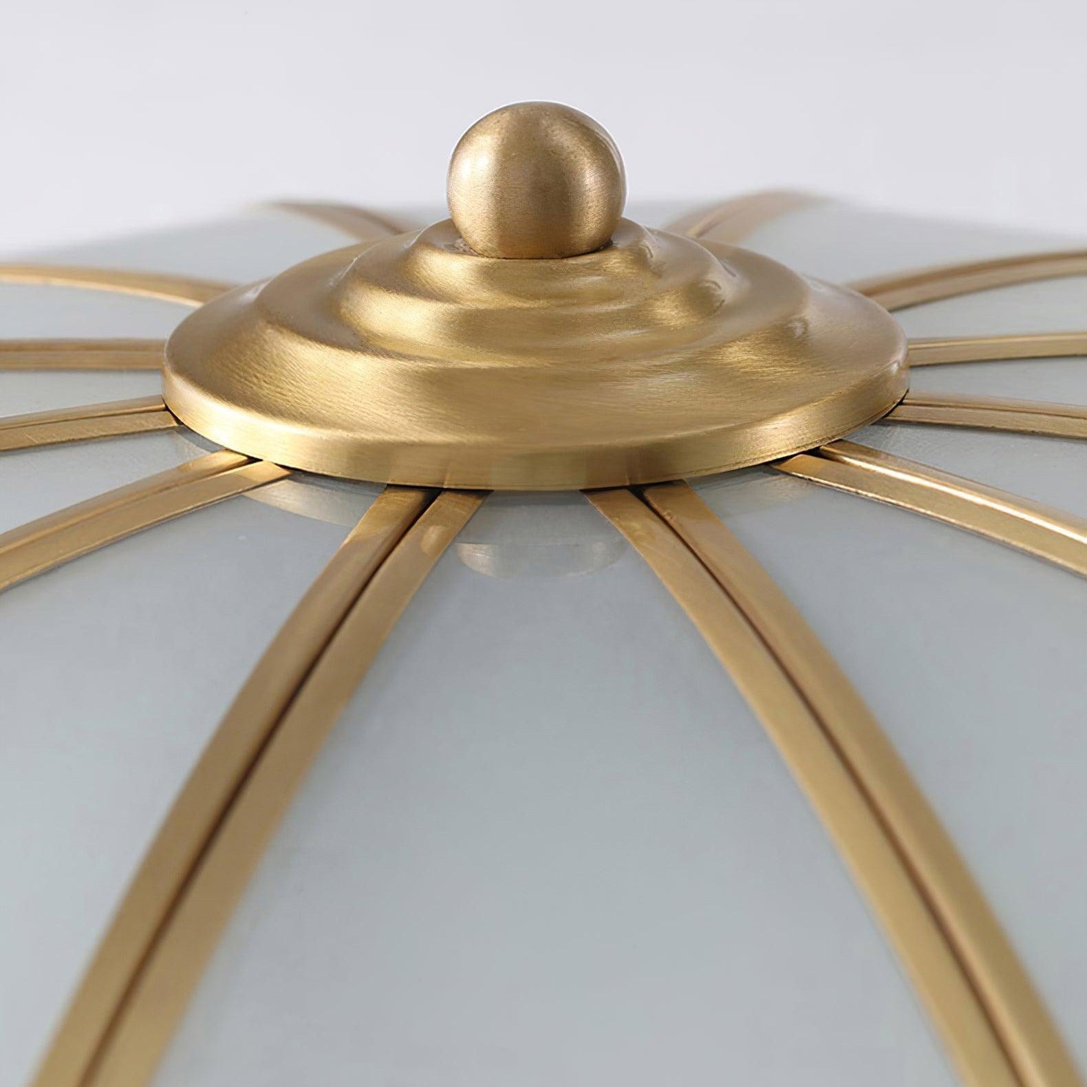 Ulira Ceiling Light in Flower Shape with Frosted Glass and Brass