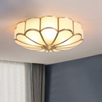 Ulira Ceiling Light in Flower Shape with Frosted Glass and Brass