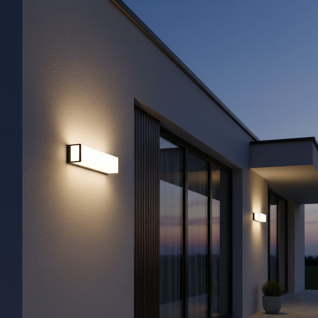 Modern Minimalist Rectangular Acrylic Sensor Solar Waterproof Outdoor Wall Light