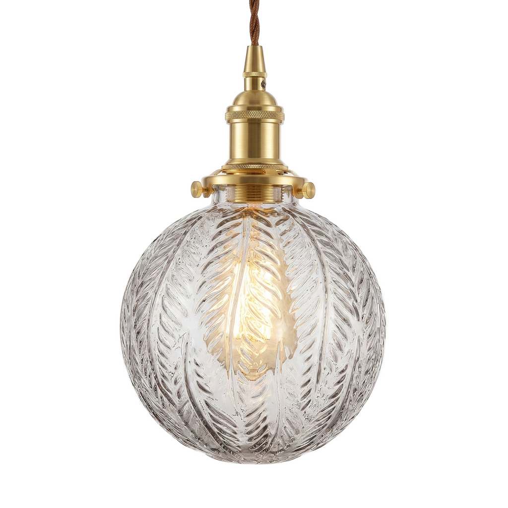Elwyn Feather Glass Globe Pendant Light