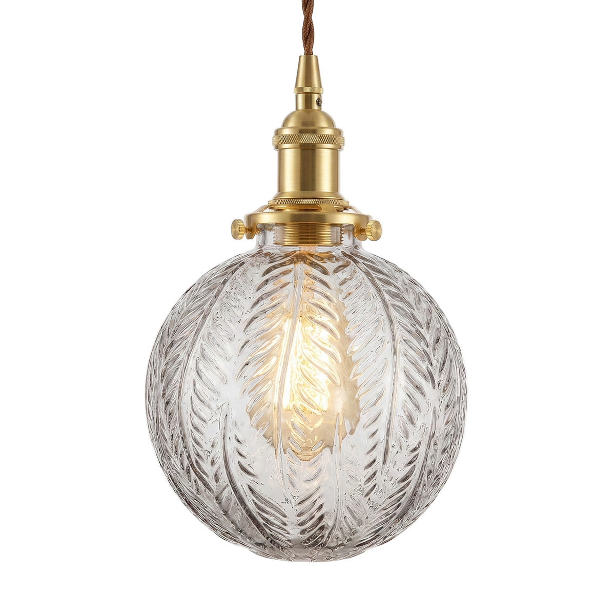 Elwyn Feather Glass Globe Pendant Light