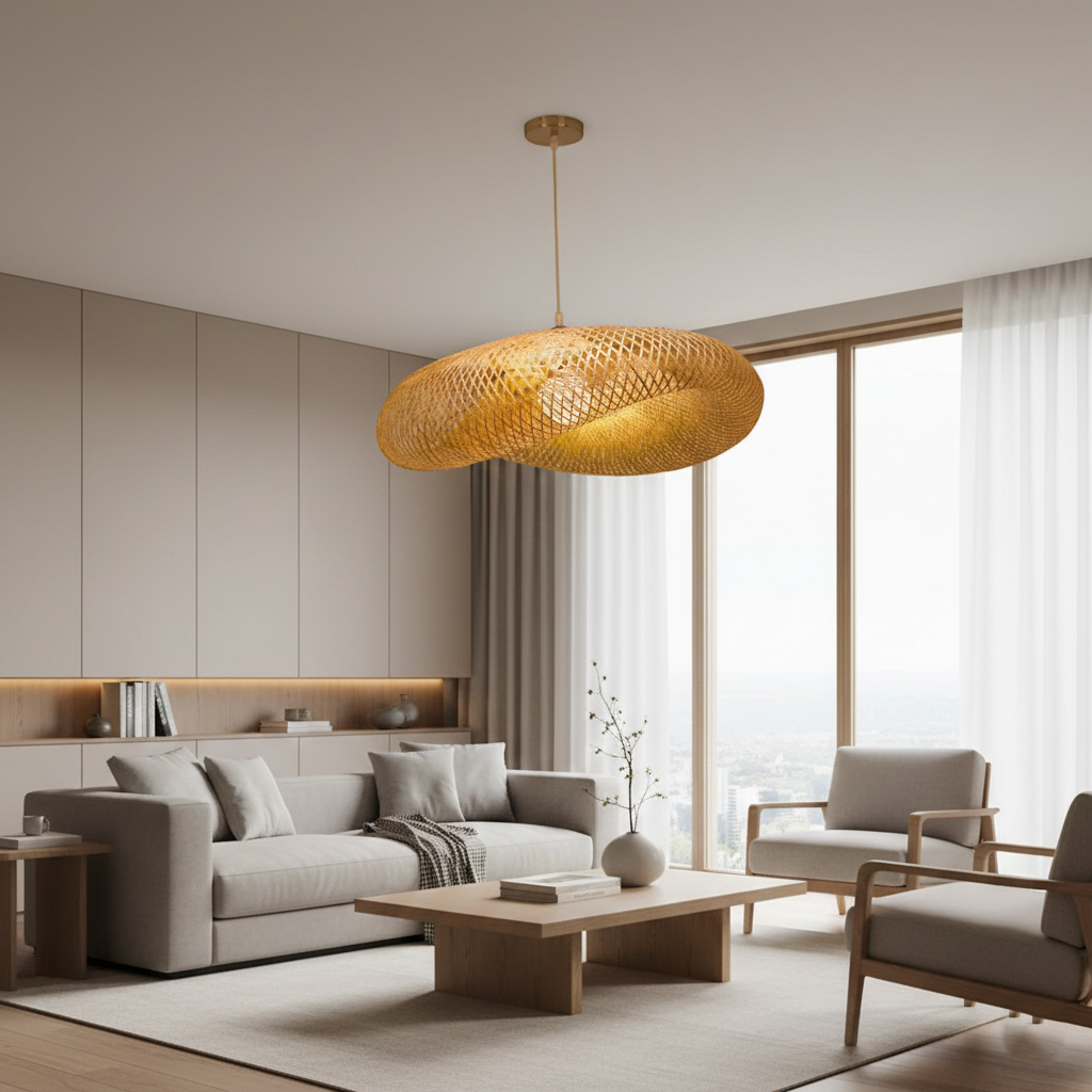 Aira Handwoven Natural Bamboo Pendant Light