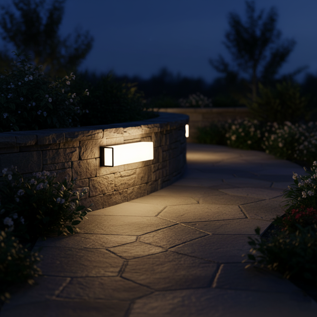 Modern Minimalist Rectangular Acrylic Sensor Solar Waterproof Outdoor Wall Light