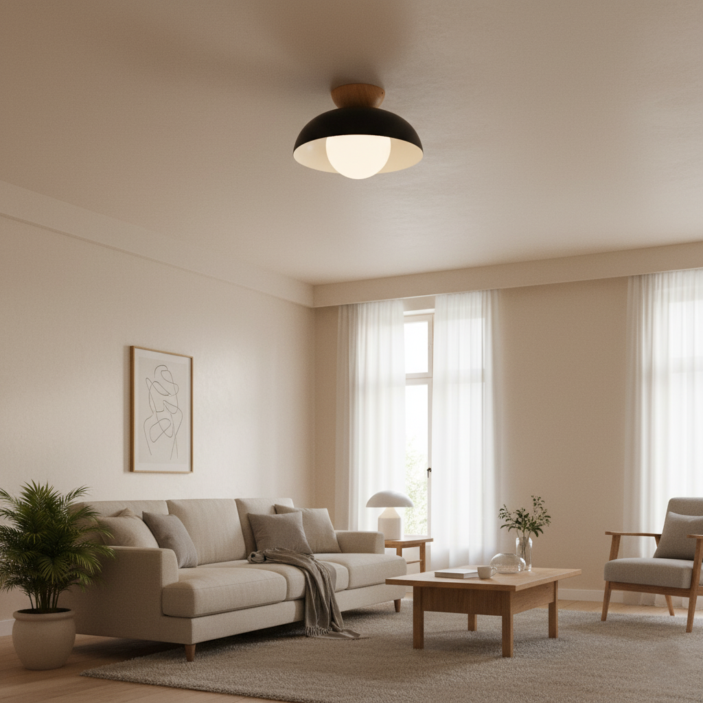 Nordic Minimalist Eco Iron Shade Ceiling Light