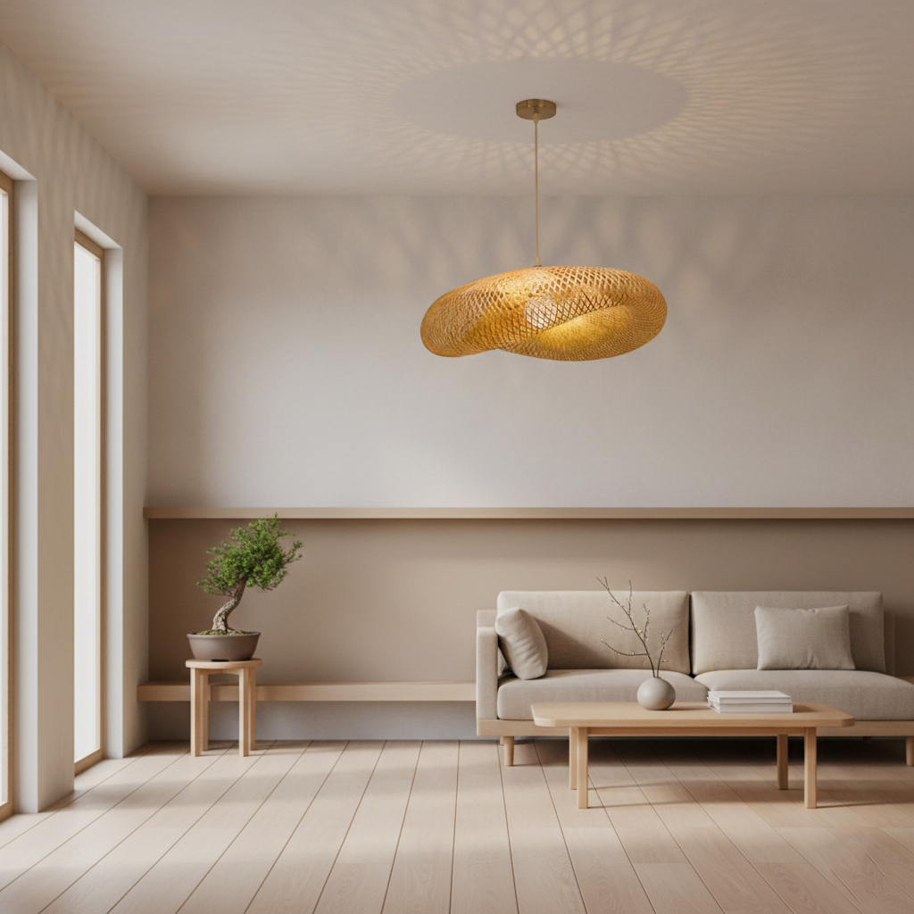 Aira Handwoven Natural Bamboo Pendant Light