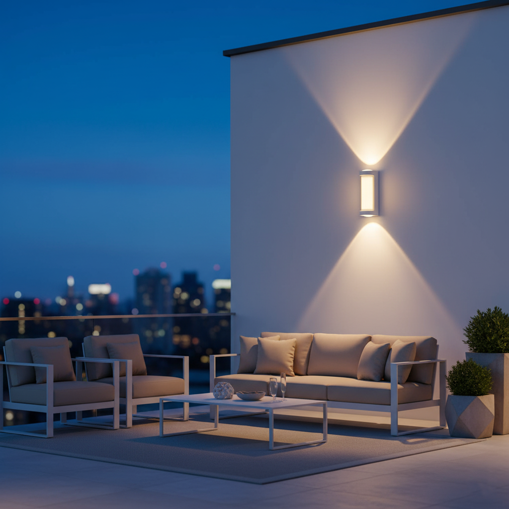 Nordic Up Down Acrylic Waterproof Minimalist Outdoor Wall Light