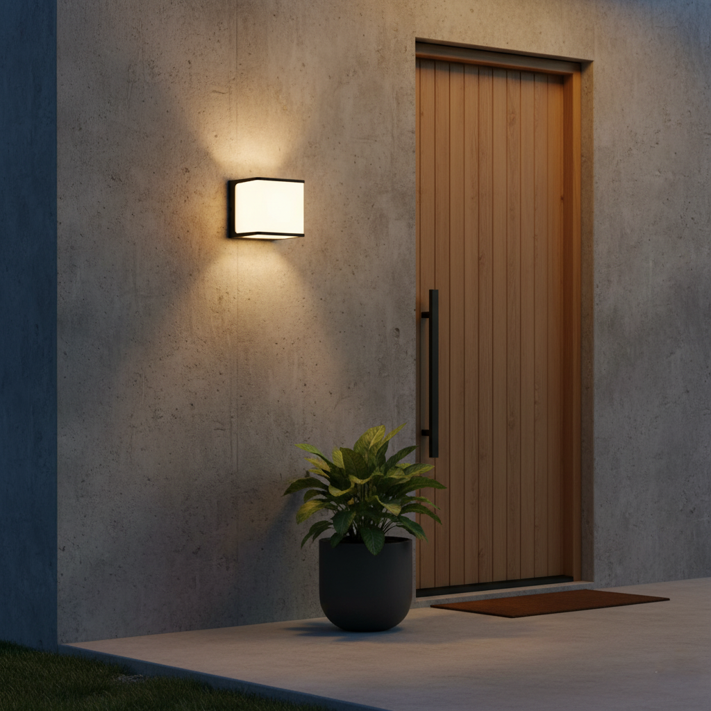 Modern Minimalist Rectangular Acrylic Sensor Solar Waterproof Outdoor Wall Light