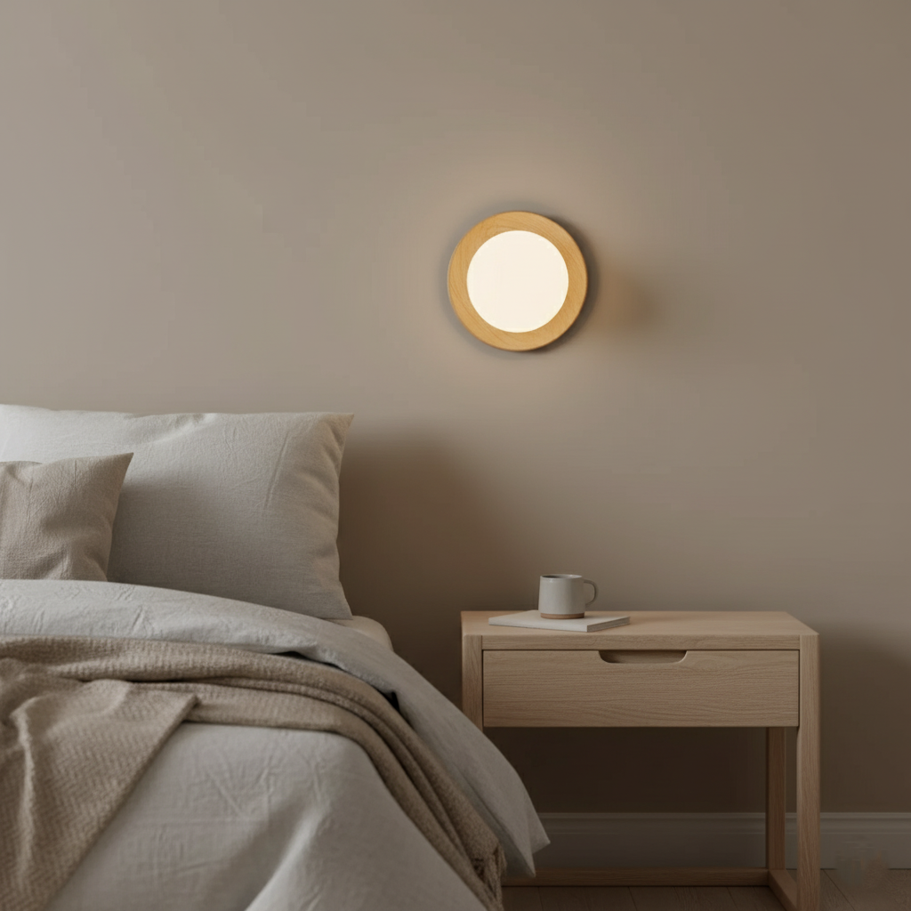 Nordic Minimalist Natural Wood LED Wall Light