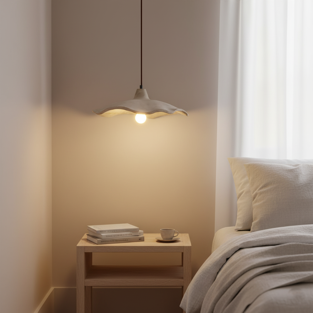 Nordic Wabi Sabi Flower Shaped Cement Pendant Light