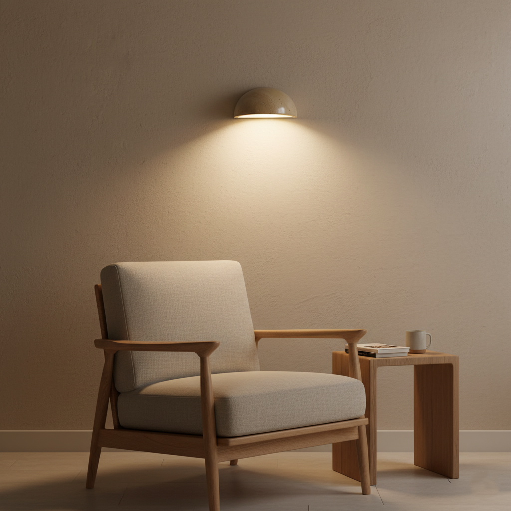 Travertine Nordic Semicircular Wall Light