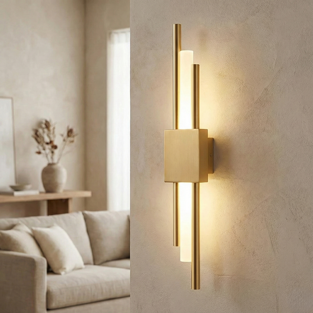LuminArt - Stylish Black/Gold LED Light