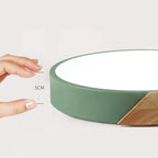 Modern Round LED Ceiling Lamp with Wooden Accent