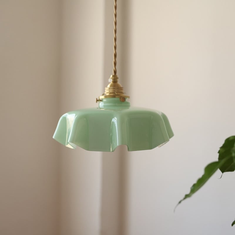 Blush Opaline Glass Retro Glass Pendant Light