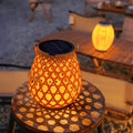 Isavora - Solar Garden Lamp with Woven Bamboo Look