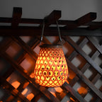 Isavora - Solar Garden Lamp with Woven Bamboo Look