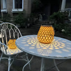 Isavora - Solar Garden Lamp with Woven Bamboo Look