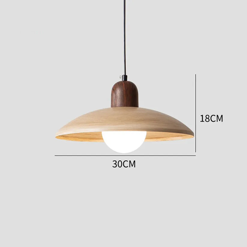 Japanese Style Wabi-Sabi Walnut Pendant Light