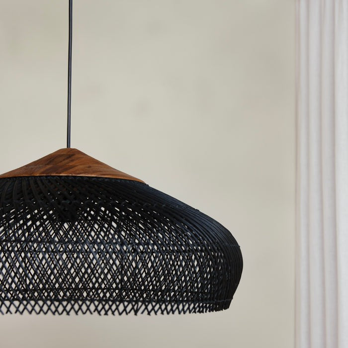 Woven Dome Bohemian Rattan Pendant Light