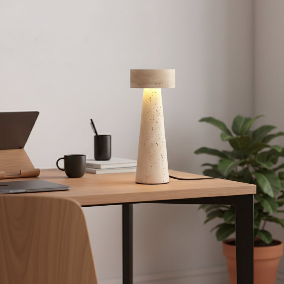 Kiwa Travertine Table Lamp