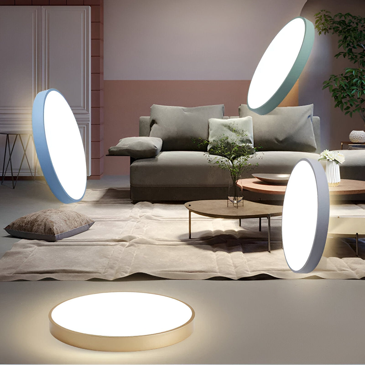 Nordic Macaron Round LED Ceiling Light