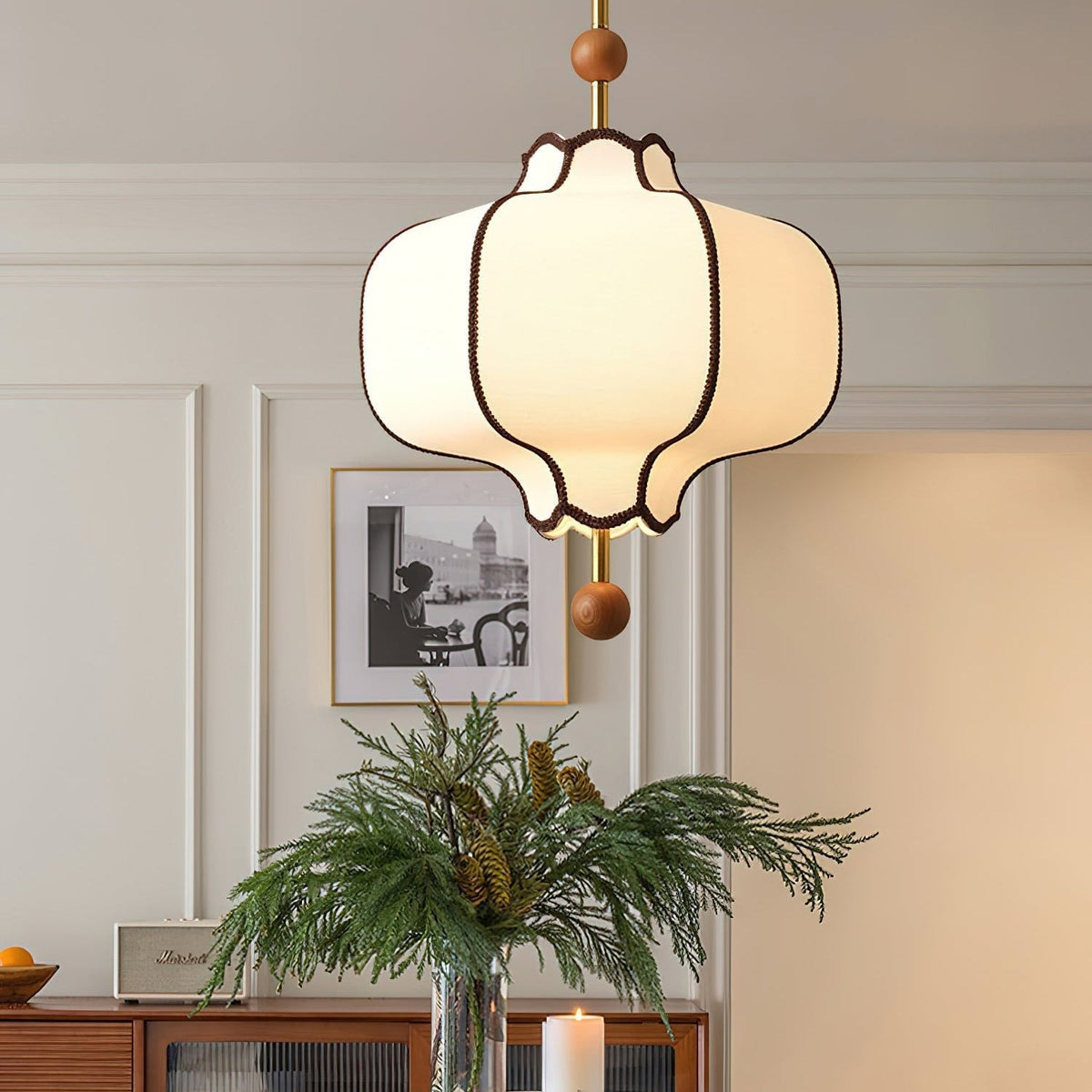 Lantern Grace Nordic Fabric Pendant Light
