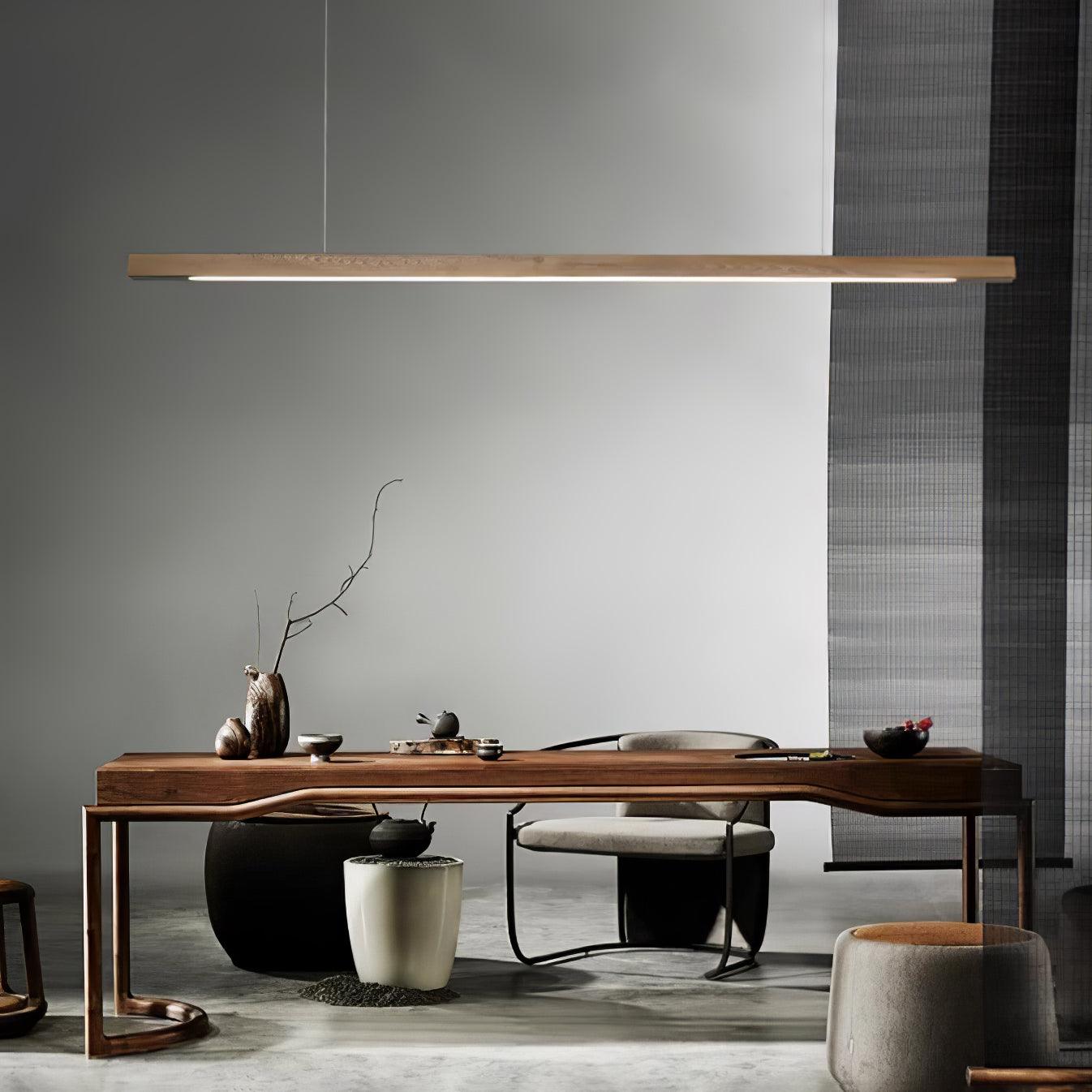 Xylo Linear Suspension Light Design in Wood