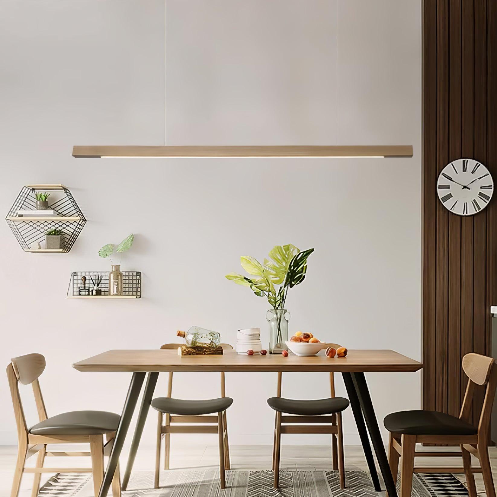 Xylo Linear Suspension Light Design in Wood