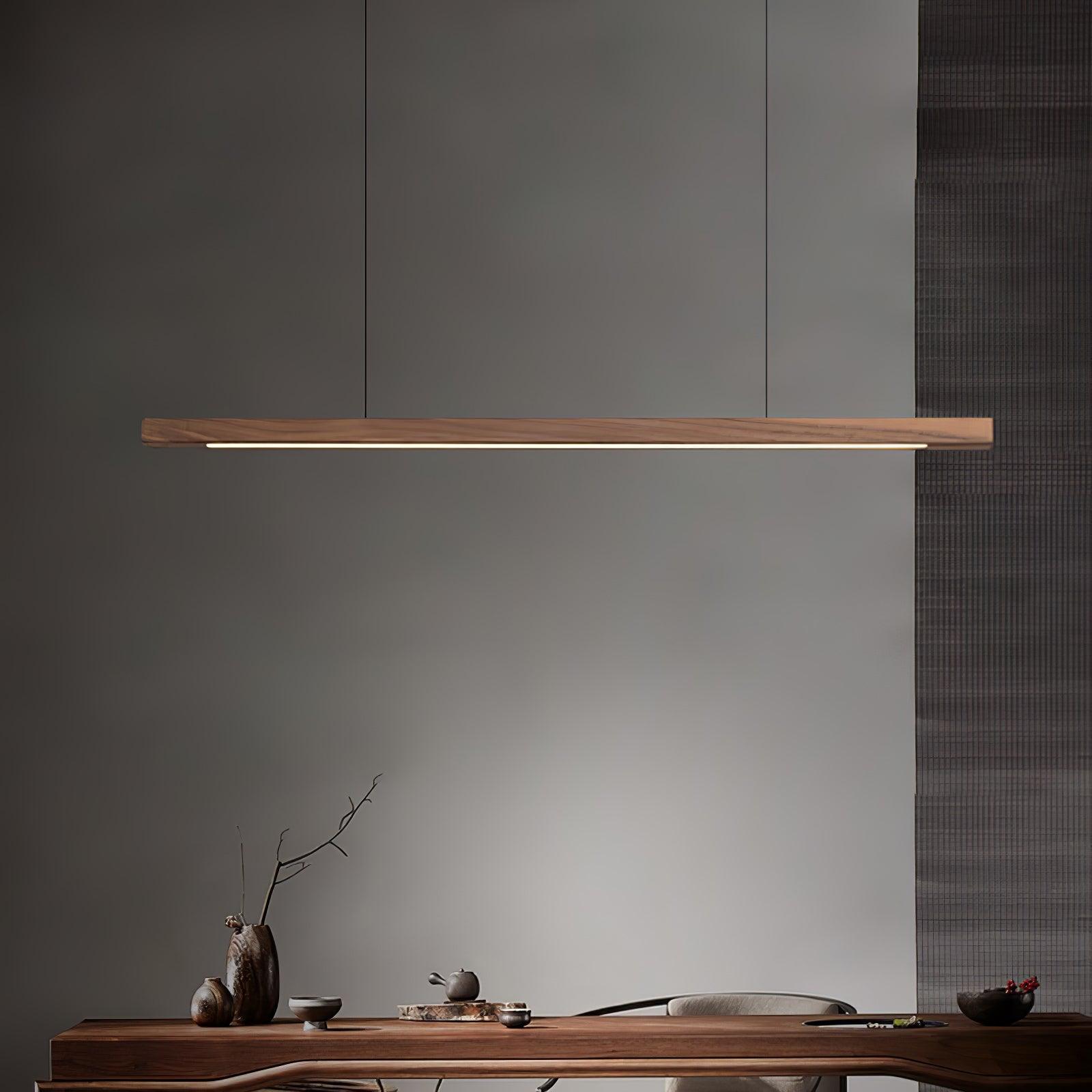 Xylo Linear Suspension Light Design in Wood