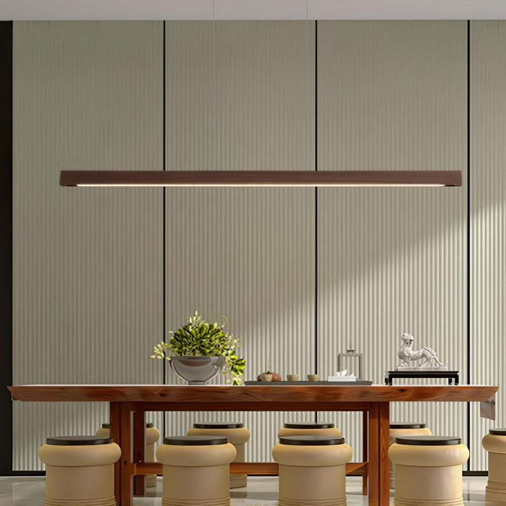 Xylo Linear Suspension Light Design in Wood
