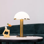 Luminous Veil Alabaster Bronze Table Lamp