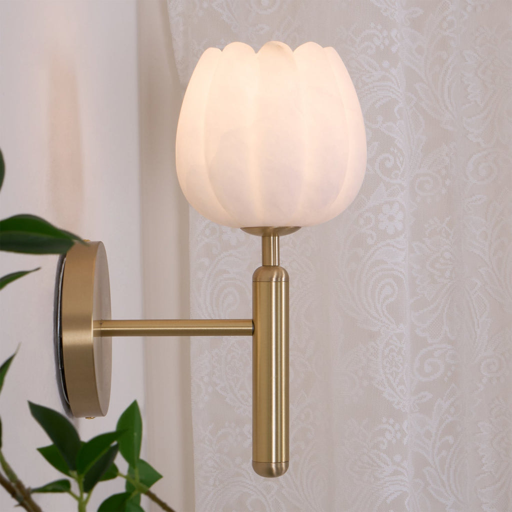 Ralin Wall Sconce Alabaster Flowers