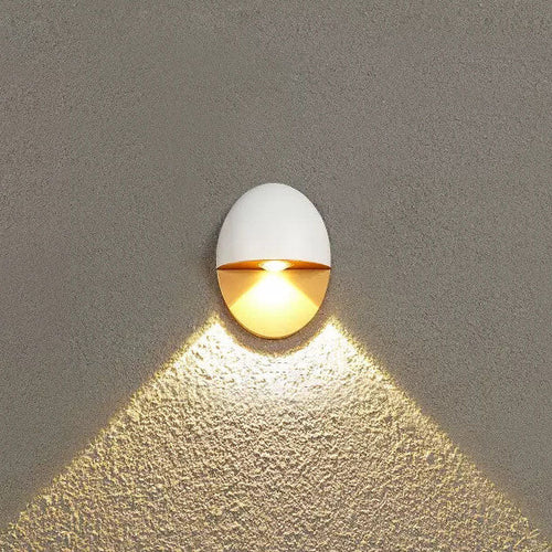 Modern Minimalist Oval LED Outdoor Wall Sconce Lamp 1-Light