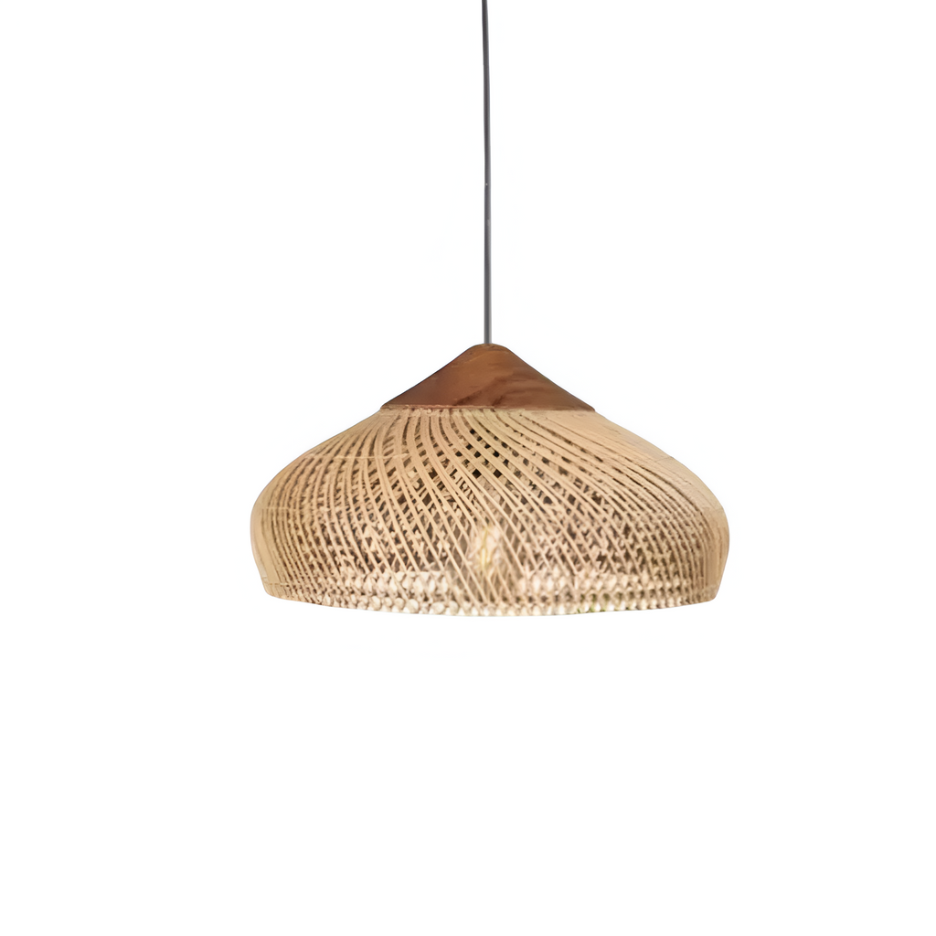 Woven Dome Bohemian Rattan Pendant Light