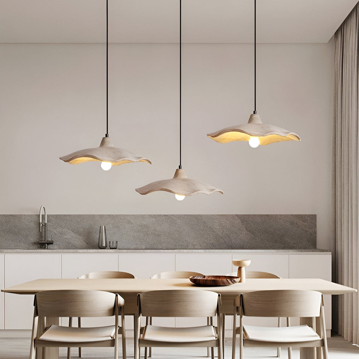 Nordic Wabi Sabi Flower Shaped Cement Pendant Light