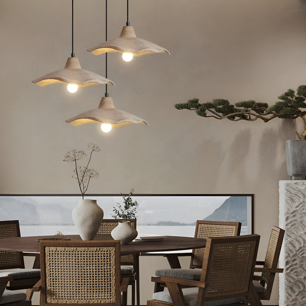 Nordic Wabi Sabi Flower Shaped Cement Pendant Light