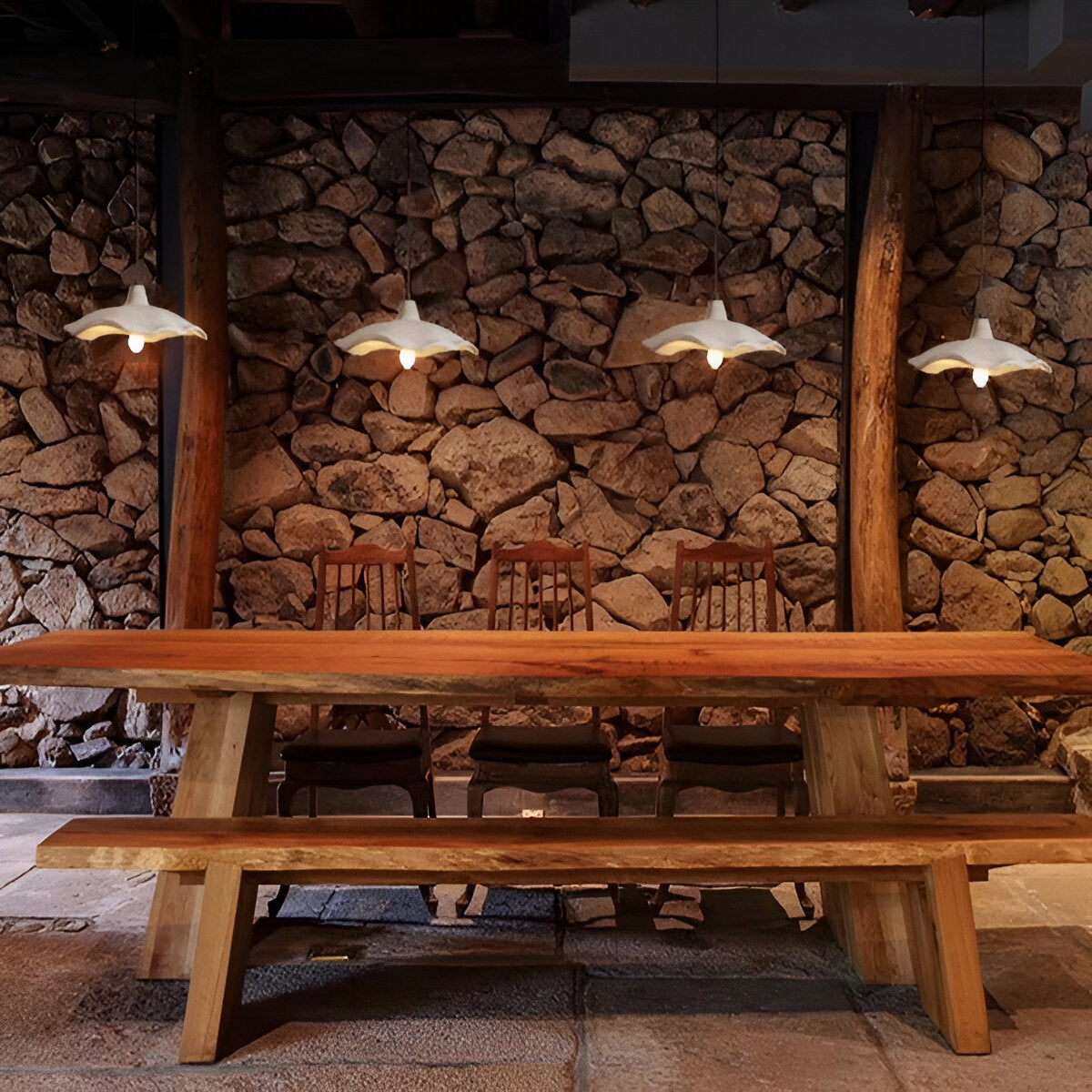 Nordic Wabi Sabi Flower Shaped Cement Pendant Light