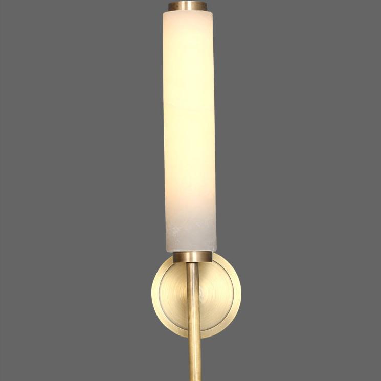 Nordic Brass Travertine Tube Wall Light