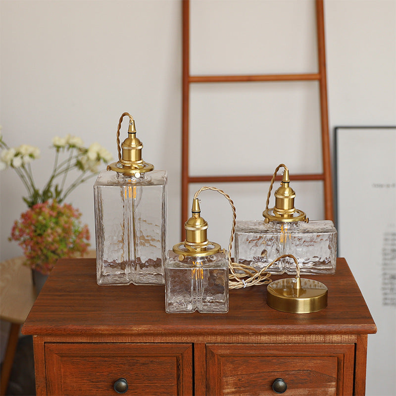 Jewel Brass Vintage Glass Pendant Light