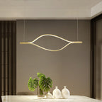 Modern Waving Chandelier Light Fixture Metal Hanging Pendant Lights for Living Room