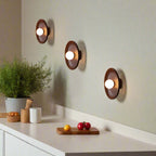 Solid Wood Circle Japandi Wall Light