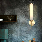 Nordic Brass Travertine Tube Wall Light